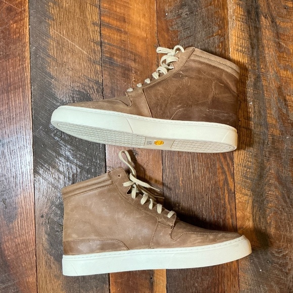 Nisolo Everyday Mid Top Men’s Sneakers Tobacco Brown Leather Size 9.5 - Picture 3 of 12